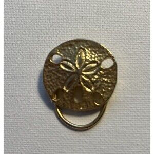 Vintage Sand Dollar Scarf Clip Gold Tone 1" Beach Coastal Vibe